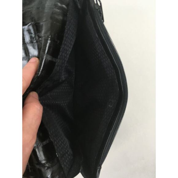 Genuine Brown Eel Skin Vintage Purse 2 zipper compartment magnetic closure - Picture 8 of 13